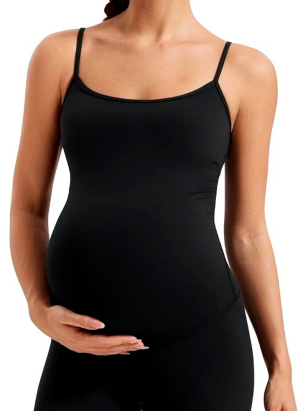 CRZ YOGA Maternity Black Bodycon Jumpsuit Size S One Piece